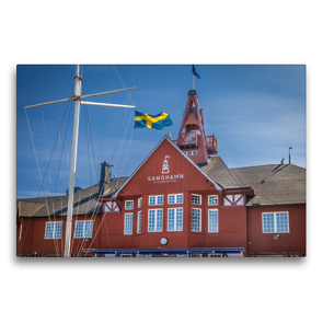 Premium Textil-Leinwand 75 x 50 cm Quer-Format Historisches Seglerhotel auf der Insel Sandhamn | Wandbild, HD-Bild auf Keilrahmen, Fertigbild auf hochwertigem Vlies, Leinwanddruck von Christian Müringer