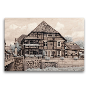 Premium Textil-Leinwand 75 x 50 cm Quer-Format Hitzacker als Infrarot-Fotografie | Wandbild, HD-Bild auf Keilrahmen, Fertigbild auf hochwertigem Vlies, Leinwanddruck von Heike Langenkamp