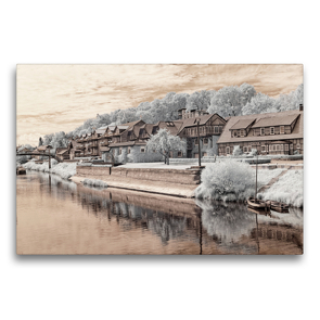 Premium Textil-Leinwand 75 x 50 cm Quer-Format Hitzacker als Infrarot-Fotografie | Wandbild, HD-Bild auf Keilrahmen, Fertigbild auf hochwertigem Vlies, Leinwanddruck von Heike Langenkamp