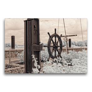 Premium Textil-Leinwand 75 x 50 cm Quer-Format Hitzacker als Infrarot-Fotografie | Wandbild, HD-Bild auf Keilrahmen, Fertigbild auf hochwertigem Vlies, Leinwanddruck von Heike Langenkamp