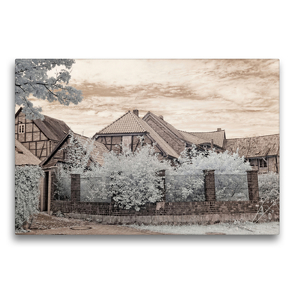 Premium Textil-Leinwand 75 x 50 cm Quer-Format Hitzacker als Infrarot-Fotografie | Wandbild, HD-Bild auf Keilrahmen, Fertigbild auf hochwertigem Vlies, Leinwanddruck von Heike Langenkamp