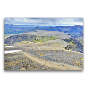 Premium Textil-Leinwand 75 x 50 cm Quer-Format Hochplateau vor zerklüfteter Landschaft | Wandbild, HD-Bild auf Keilrahmen, Fertigbild auf hochwertigem Vlies, Leinwanddruck von Travelina