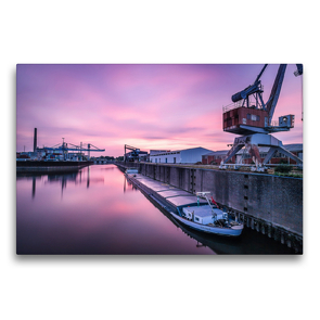 Premium Textil-Leinwand 75 x 50 cm Quer-Format Industriegebiet Düsseldorf | Wandbild, HD-Bild auf Keilrahmen, Fertigbild auf hochwertigem Vlies, Leinwanddruck von Alexander Gründel