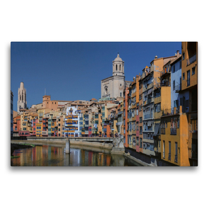 Premium Textil-Leinwand 75 x 50 cm Quer-Format Kathedrale von Girona | Wandbild, HD-Bild auf Keilrahmen, Fertigbild auf hochwertigem Vlies, Leinwanddruck von Andreas Schön