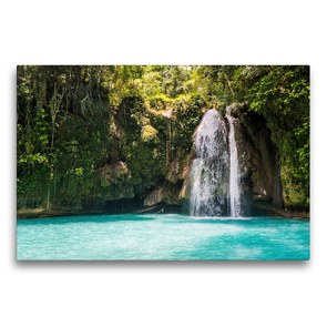 Premium Textil-Leinwand 75 x 50 cm Quer-Format KAWASAN FALLS CEBU | Wandbild, HD-Bild auf Keilrahmen, Fertigbild auf hochwertigem Vlies, Leinwanddruck von www.lets-do-this.de