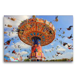 Premium Textil-Leinwand 75 x 50 cm Quer-Format Kettenkarussell auf dem Oktoberfest | Wandbild, HD-Bild auf Keilrahmen, Fertigbild auf hochwertigem Vlies, Leinwanddruck von Steffani Lehmann (Hrsg.)