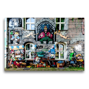 Premium Textil-Leinwand 75 x 50 cm Quer-Format Kiefernstrasse , Flingern-Süd | Wandbild, HD-Bild auf Keilrahmen, Fertigbild auf hochwertigem Vlies, Leinwanddruck von Michael Jaster Fotografie Düsseldorf