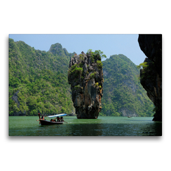 Premium Textil-Leinwand 75 x 50 cm Quer-Format Koh Tapu, James Bond Island, Phang Nga Bay Marine National Park | Wandbild, HD-Bild auf Keilrahmen, Fertigbild auf hochwertigem Vlies, Leinwanddruck von Christian Heeb