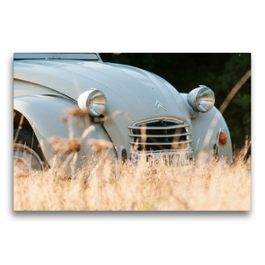 Premium Textil-Leinwand 75 x 50 cm Quer-Format Kultauto Ente 2CV | Wandbild, HD-Bild auf Keilrahmen, Fertigbild auf hochwertigem Vlies, Leinwanddruck von Meike Bölts