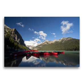 Premium Textil-Leinwand 75 x 50 cm Quer-Format Lake Louise / Alberta | Wandbild, HD-Bild auf Keilrahmen, Fertigbild auf hochwertigem Vlies, Leinwanddruck von Georg Beck