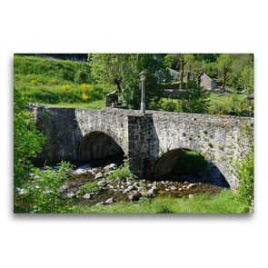 Premium Textil-Leinwand 75 x 50 cm Quer-Format Le pont des Pélerins – Saint-Chély-d’Aubrac – Dep. Aveyron | Wandbild, HD-Bild auf Keilrahmen, Fertigbild auf hochwertigem Vlies, Leinwanddruck von Flori0