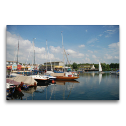 Premium Textil-Leinwand 75 x 50 cm Quer-Format Leipziger Neuseenland – Cospudener See – Hafen Zöbigker | Wandbild, HD-Bild auf Keilrahmen, Fertigbild auf hochwertigem Vlies, Leinwanddruck von Karl Detlef Mai