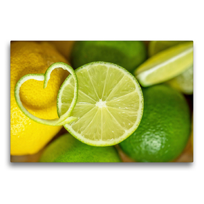 Premium Textil-Leinwand 75 x 50 cm Quer-Format Lemons | Wandbild, HD-Bild auf Keilrahmen, Fertigbild auf hochwertigem Vlies, Leinwanddruck von Linda Geisdorf