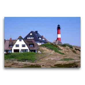 Premium Textil-Leinwand 75 x 50 cm Quer-Format Leuchtturm auf der Insel Sylt | Wandbild, HD-Bild auf Keilrahmen, Fertigbild auf hochwertigem Vlies, Leinwanddruck von Lothar Reupert