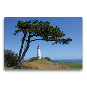 Premium Textil-Leinwand 75 x 50 cm Quer-Format Leuchtturm, Insel Hiddensee | Wandbild, HD-Bild auf Keilrahmen, Fertigbild auf hochwertigem Vlies, Leinwanddruck von Siegfried Kuttig