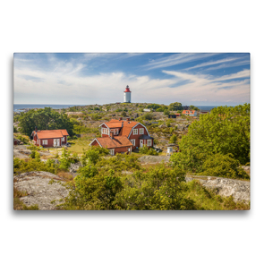 Premium Textil-Leinwand 75 x 50 cm Quer-Format Leuchtturm Landsort Fyr auf der Schäreninsel Öja | Wandbild, HD-Bild auf Keilrahmen, Fertigbild auf hochwertigem Vlies, Leinwanddruck von Christian Müringer