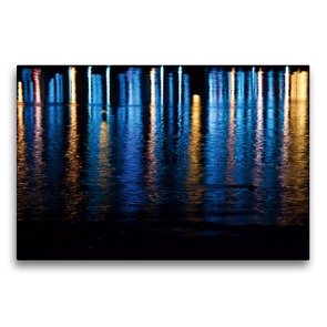 Premium Textil-Leinwand 75 x 50 cm Quer-Format Lichter im Hafen | Wandbild, HD-Bild auf Keilrahmen, Fertigbild auf hochwertigem Vlies, Leinwanddruck von Norbert J. Sülzner / NJS-Photographie