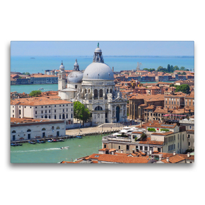 Premium Textil-Leinwand 75 x 50 cm Quer-Format Luftaufnahme von Santa Maria della Salute in Venedig | Wandbild, HD-Bild auf Keilrahmen, Fertigbild auf hochwertigem Vlies, Leinwanddruck von Marion Meyer © Stimmungsbilder1