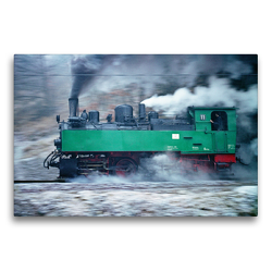 Premium Textil-Leinwand 75 x 50 cm Quer-Format Malletlok NWE11 mit Volldampf auf der Selketalbahn | Wandbild, HD-Bild auf Keilrahmen, Fertigbild auf hochwertigem Vlies, Leinwanddruck von Michael Bromm