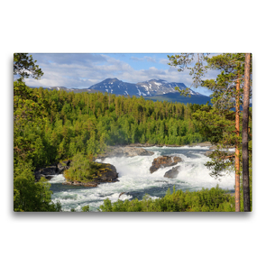 Premium Textil-Leinwand 75 x 50 cm Quer-Format Malselvfossen | Wandbild, HD-Bild auf Keilrahmen, Fertigbild auf hochwertigem Vlies, Leinwanddruck von Gisela Scheffbuch