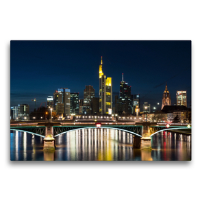 Premium Textil-Leinwand 75 x 50 cm Quer-Format Manhattan, Framkfurt a. M. | Wandbild, HD-Bild auf Keilrahmen, Fertigbild auf hochwertigem Vlies, Leinwanddruck von Tom van Dutch