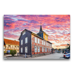 Premium Textil-Leinwand 75 x 50 cm Quer-Format Marktplatz und Touristeninformation | Wandbild, HD-Bild auf Keilrahmen, Fertigbild auf hochwertigem Vlies, Leinwanddruck von Dirk Meutzner