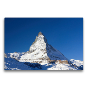 Premium Textil-Leinwand 75 x 50 cm Quer-Format Matterhorn 4478 m in den Walliser Alpen | Wandbild, HD-Bild auf Keilrahmen, Fertigbild auf hochwertigem Vlies, Leinwanddruck von Andreas Riedmiller