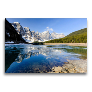 Premium Textil-Leinwand 75 x 50 cm Quer-Format Moraine Lake, Juwel im Banff NP. | Wandbild, HD-Bild auf Keilrahmen, Fertigbild auf hochwertigem Vlies, Leinwanddruck von Adrian Geering