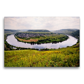 Premium Textil-Leinwand 75 x 50 cm Quer-Format Moselschleife Pünderich. Blick auf die Mosel | Wandbild, HD-Bild auf Keilrahmen, Fertigbild auf hochwertigem Vlies, Leinwanddruck von Anja Frost