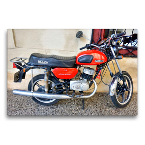 Premium Textil-Leinwand 75 x 50 cm Quer-Format Motorrad der Marke MINSK aus der UdSSR in Kuba | Wandbild, HD-Bild auf Keilrahmen, Fertigbild auf hochwertigem Vlies, Leinwanddruck von Henning von Löwis of Menar