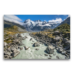 Premium Textil-Leinwand 75 x 50 cm Quer-Format Mount Cook Nationalpark | Wandbild, HD-Bild auf Keilrahmen, Fertigbild auf hochwertigem Vlies, Leinwanddruck von Katja Jentschura