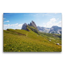 Premium Textil-Leinwand 75 x 50 cm Quer-Format Naturpark Puez-Geisler | Wandbild, HD-Bild auf Keilrahmen, Fertigbild auf hochwertigem Vlies, Leinwanddruck von Rudolf Brandstätter