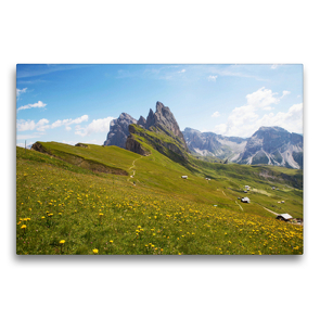 Premium Textil-Leinwand 75 x 50 cm Quer-Format Naturpark Puez-Geisler | Wandbild, HD-Bild auf Keilrahmen, Fertigbild auf hochwertigem Vlies, Leinwanddruck von Rudolf Brandstätter