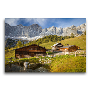 Premium Textil-Leinwand 75 x 50 cm Quer-Format Neustattalm (1.530 m) vor der Dachstein-Südwand | Wandbild, HD-Bild auf Keilrahmen, Fertigbild auf hochwertigem Vlies, Leinwanddruck von Christian Müringer