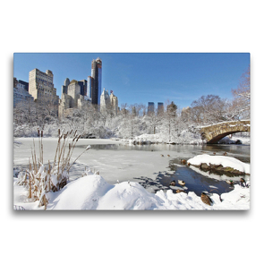 Premium Textil-Leinwand 75 x 50 cm Quer-Format New York im Frost und Schnee | Wandbild, HD-Bild auf Keilrahmen, Fertigbild auf hochwertigem Vlies, Leinwanddruck von Rose Hurley