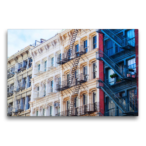 Premium Textil-Leinwand 75 x 50 cm Quer-Format Fassaden in Soho, New York City | Wandbild, HD-Bild auf Keilrahmen, Fertigbild auf hochwertigem Vlies, Leinwanddruck von Christian Müller