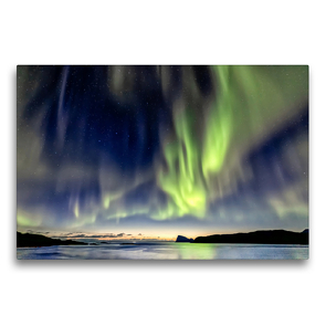 Premium Textil-Leinwand 75 x 50 cm Quer-Format Nordlichter bei der Insel Sommarøy | Wandbild, HD-Bild auf Keilrahmen, Fertigbild auf hochwertigem Vlies, Leinwanddruck von AkremaFotoArt