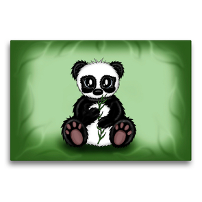 Premium Textil-Leinwand 75 x 50 cm Quer-Format Panda | Wandbild, HD-Bild auf Keilrahmen, Fertigbild auf hochwertigem Vlies, Leinwanddruck von Pezi Creation / Petra Haberhauer