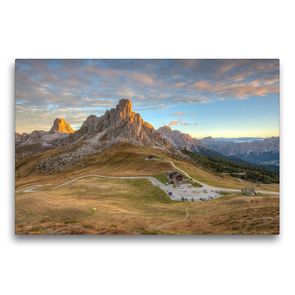 Premium Textil-Leinwand 75 x 50 cm Quer-Format Passo di Giau in den Dolomiten | Wandbild, HD-Bild auf Keilrahmen, Fertigbild auf hochwertigem Vlies, Leinwanddruck von Michael Valjak