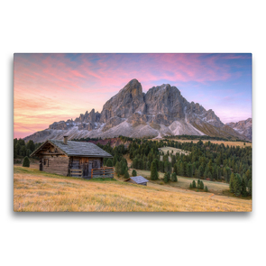 Premium Textil-Leinwand 75 x 50 cm Quer-Format Peitlerkofel am Würzjoch in Südtirol | Wandbild, HD-Bild auf Keilrahmen, Fertigbild auf hochwertigem Vlies, Leinwanddruck von Michael Valjak