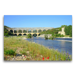 Premium Textil-Leinwand 75 x 50 cm Quer-Format Pont du Gard | Wandbild, HD-Bild auf Keilrahmen, Fertigbild auf hochwertigem Vlies, Leinwanddruck von Beate Bussenius