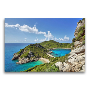 Premium Textil-Leinwand 75 x 50 cm Quer-Format Porto Timoni die Zwillingsbucht | Wandbild, HD-Bild auf Keilrahmen, Fertigbild auf hochwertigem Vlies, Leinwanddruck von Martina Fornal