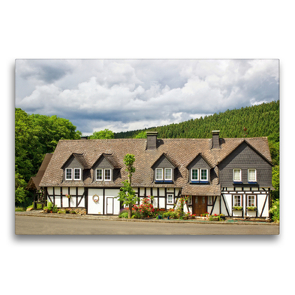 Premium Textil-Leinwand 75 x 50 cm Quer-Format Quereinhaus aus dem frühen 18. Jahrhundert in Mauden | Wandbild, HD-Bild auf Keilrahmen, Fertigbild auf hochwertigem Vlies, Leinwanddruck von Matthias Schaefgen