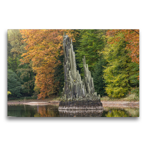 Premium Textil-Leinwand 75 x 50 cm Quer-Format Rakotzbrücke und See im Kromlauerpark | Wandbild, HD-Bild auf Keilrahmen, Fertigbild auf hochwertigem Vlies, Leinwanddruck von Michael Weirauch