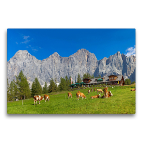 Premium Textil-Leinwand 75 x 50 cm Quer-Format Ramsau am Dachstein | Wandbild, HD-Bild auf Keilrahmen, Fertigbild auf hochwertigem Vlies, Leinwanddruck von Christa Kramer