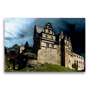 Premium Textil-Leinwand 75 x 50 cm Quer-Format Renaissanceschloss Kranichfeld der Fürsten Reuß in Thüringen | Wandbild, HD-Bild auf Keilrahmen, Fertigbild auf hochwertigem Vlies, Leinwanddruck von Flori0