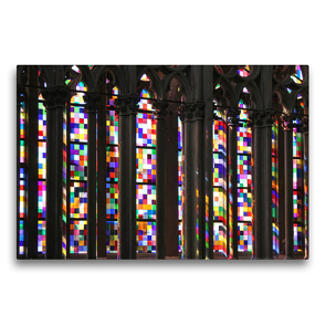 Premium Textil-Leinwand 75 x 50 cm Quer-Format Richter-Fenster im Kölner Dom | Wandbild, HD-Bild auf Keilrahmen, Fertigbild auf hochwertigem Vlies, Leinwanddruck von Elisabeth Schittenhelm