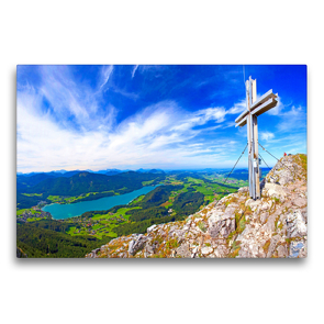 Premium Textil-Leinwand 75 x 50 cm Quer-Format Rund um den Fuschlsee | Wandbild, HD-Bild auf Keilrahmen, Fertigbild auf hochwertigem Vlies, Leinwanddruck von Christa Kramer