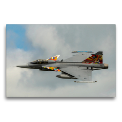 Premium Textil-Leinwand 75 x 50 cm Quer-Format Saab JAS-39C Gripen, Czech Air Force | Wandbild, HD-Bild auf Keilrahmen, Fertigbild auf hochwertigem Vlies, Leinwanddruck von Björn Engelke