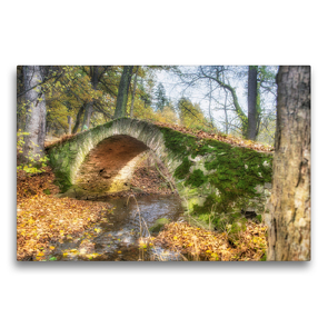 Premium Textil-Leinwand 75 x 50 cm Quer-Format Schafsbrücke im Kemnitzbachtal im Burgsteingebiet aus dem Jahr 1652 | Wandbild, HD-Bild auf Keilrahmen, Fertigbild auf hochwertigem Vlies, Leinwanddruck von Ulrich Männel www.studio-fifty-five.de